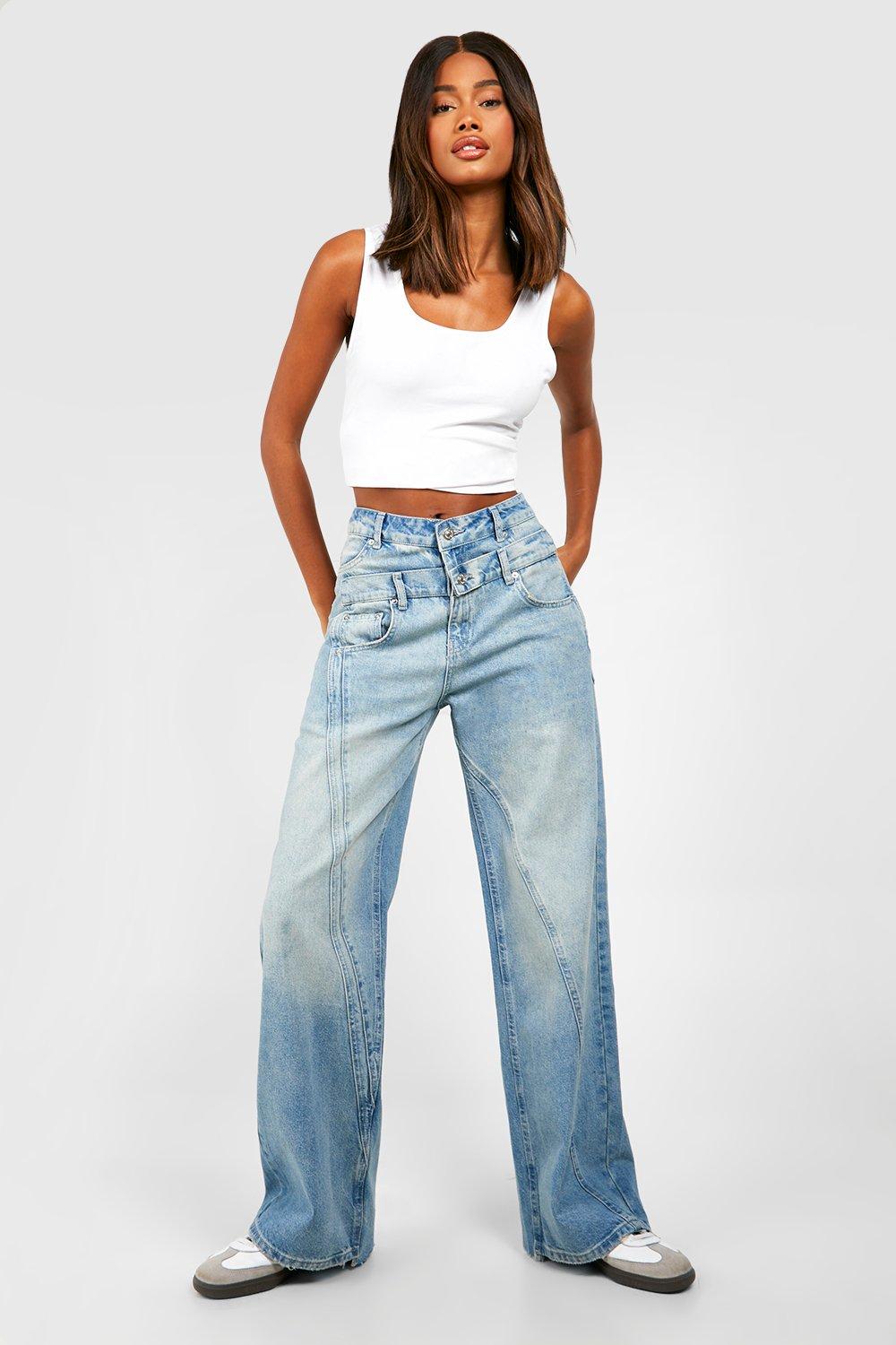 Double waist store jeans